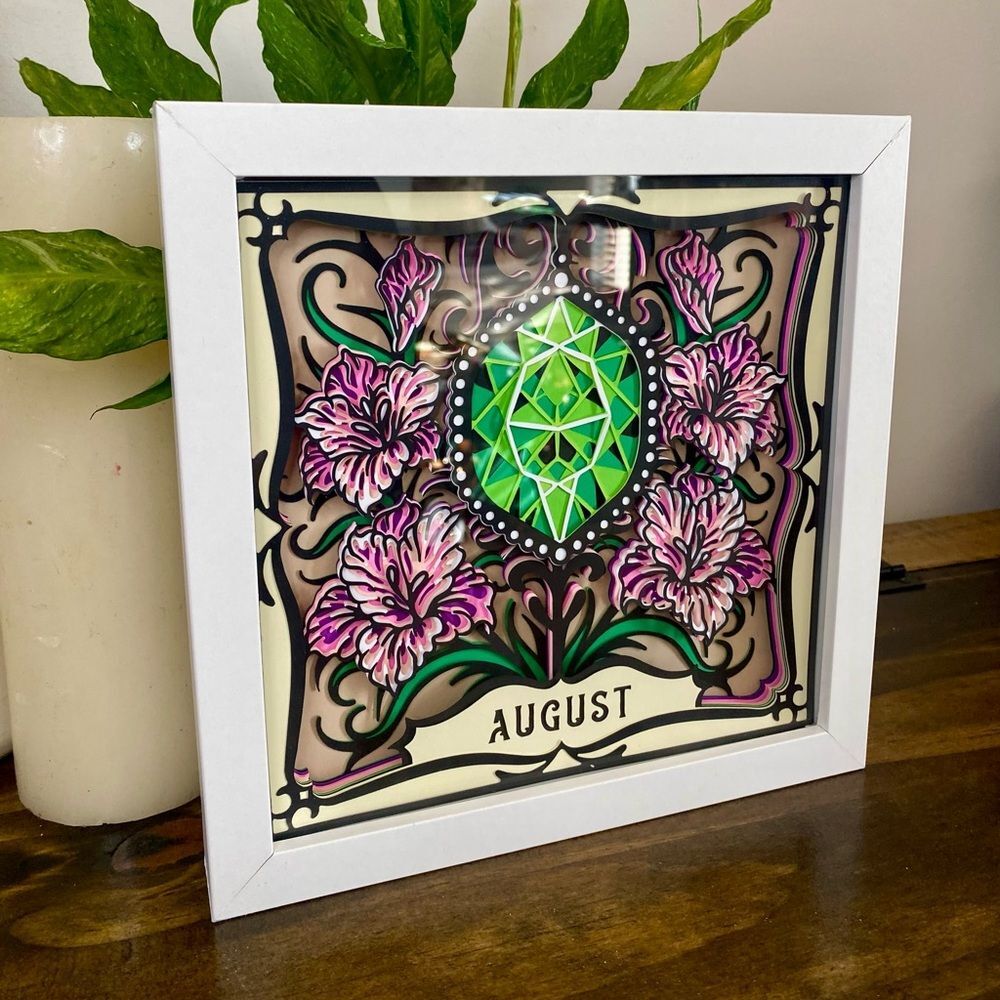 3D August Gemstone Shadowbox - Picture 3 of 6